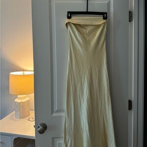 Alice and Elle Baby Yellow Formal Gown, Low-back, Strapless